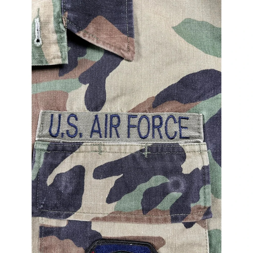 Vintage US Air Force Combat Command Coat Mens Medium X Short Green Camouflage